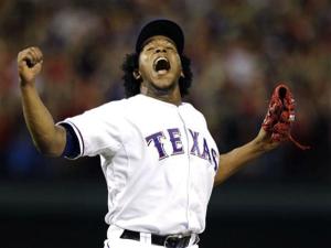 Neftali Feliz After Striking Out A-Rod to end the 2010 ALCS, sending Texas to its first World Series