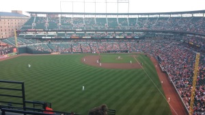 The view from the upper deck at Camden Yards